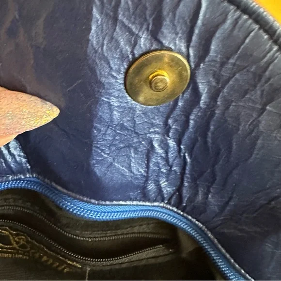 Colorblock Leather Shoulder Bag in Pink, Teal & Orange vintage - Picture 5 of 5